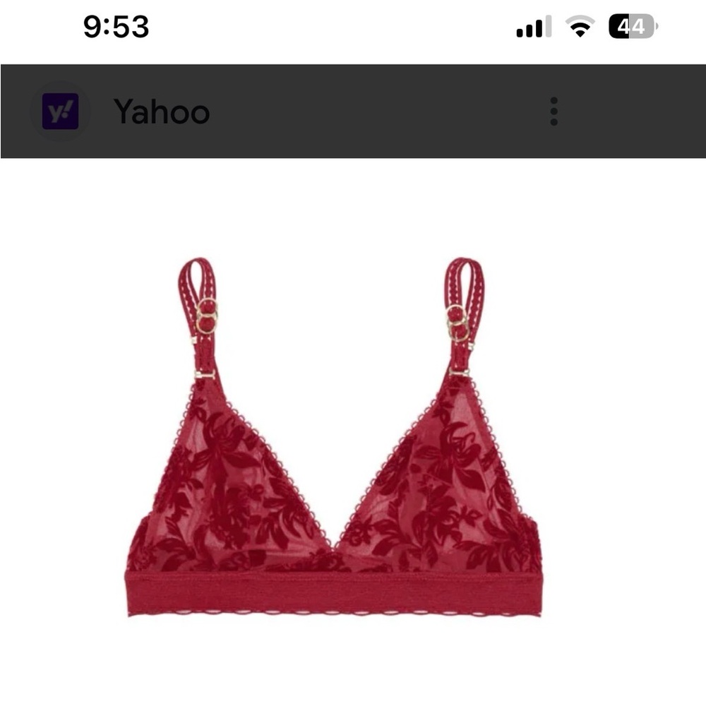 Stella McCartney Red Floral Lace Bra